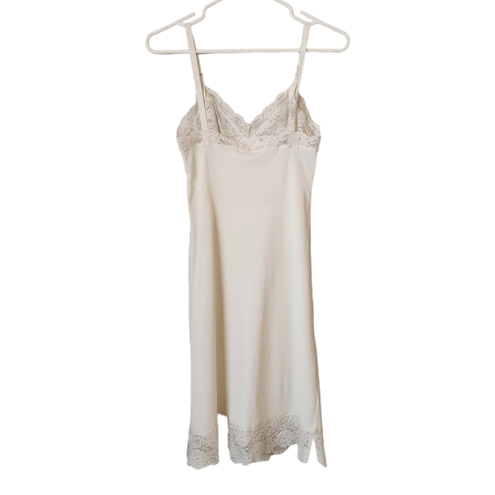 VINTAGE‎ x 60s floral lace slip dress lace trim - Picture 2 of 8